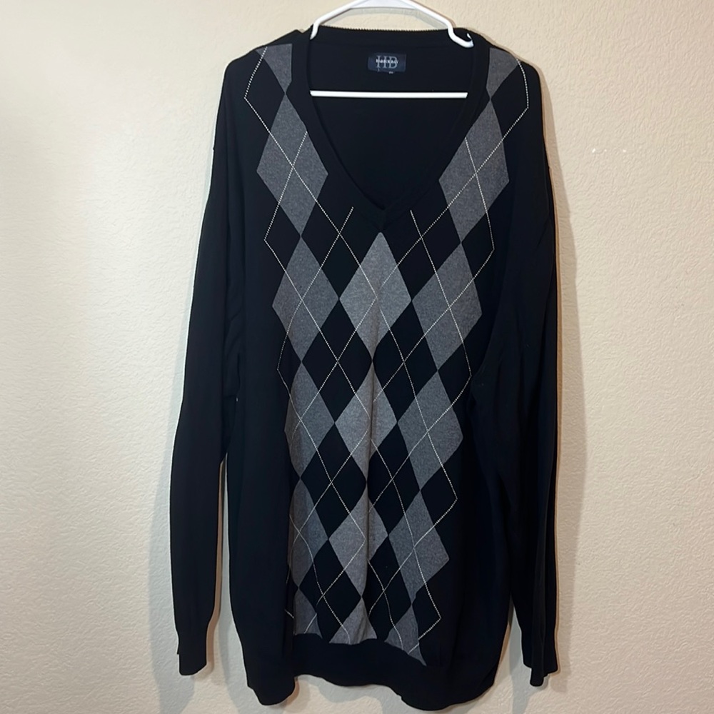 Harbor Bay men’s sweater black and gray. Size 3XL